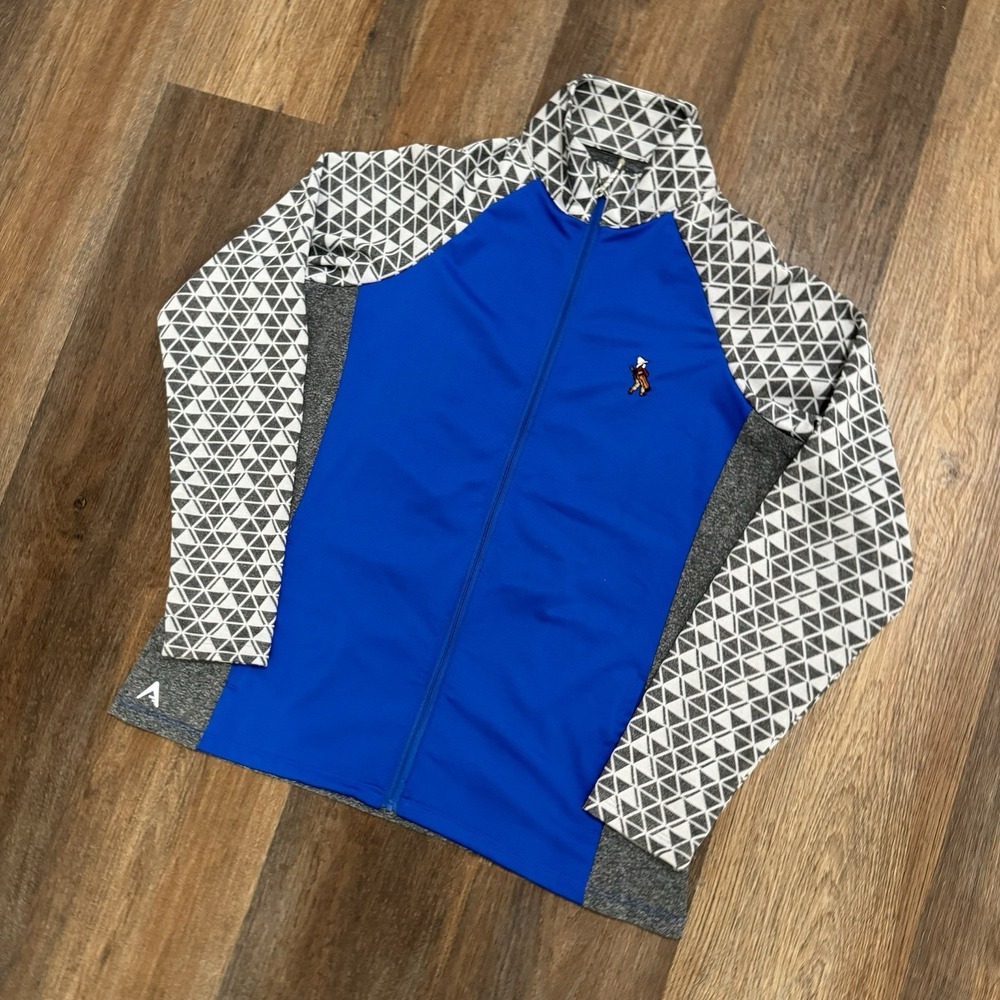 Pinehurst Putter Boy Women's Antigua Full Zip Jacket Blue Gray Sz M Golf
